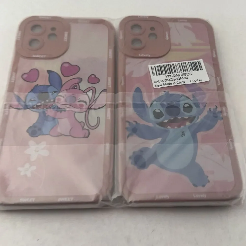 iPhone 12 Mini Case Pink Cartoon Characters Sweet Lovely Set of 2